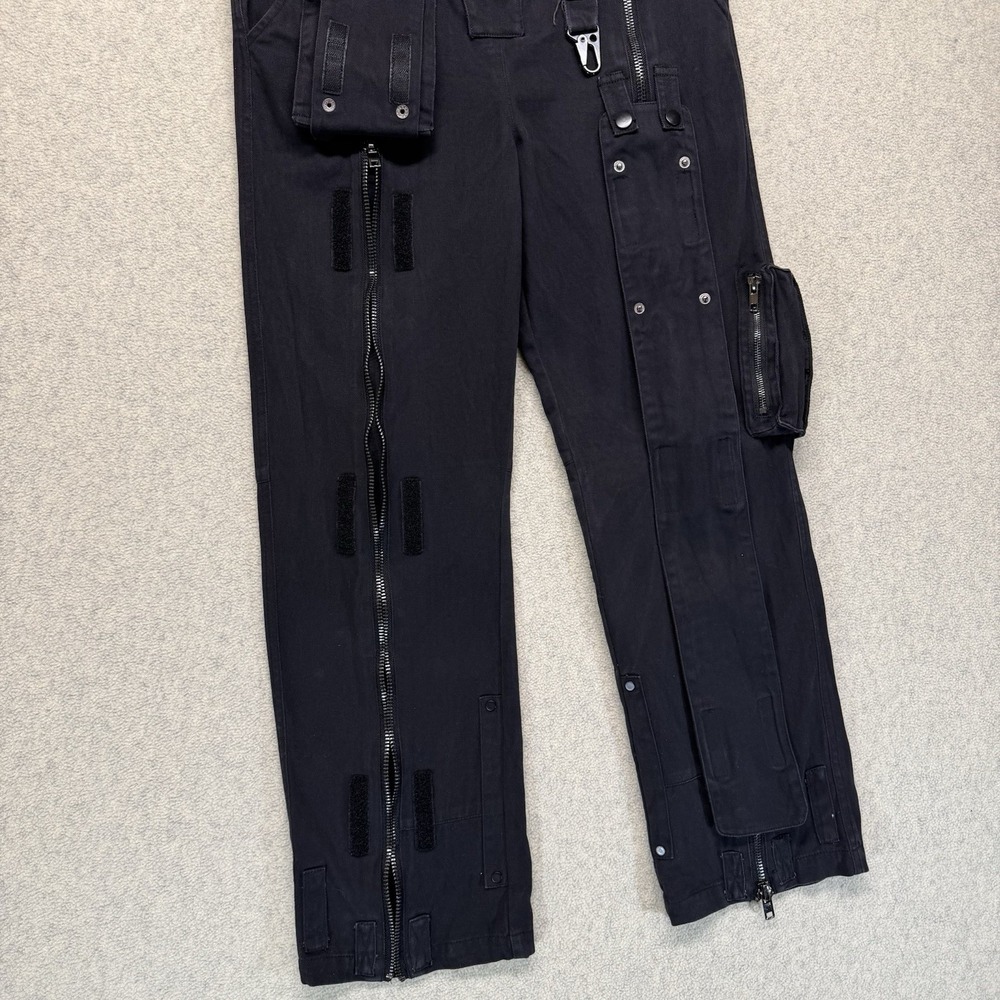 Vautour Cargo Utility Pants Black Multi Pocket Zip Ankle Tactical 32x30 - Picture 14 of 15